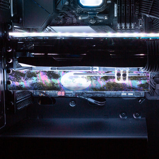 Moon Swirl RGB GPU Support Bracket - Cajuca Art - V1Tech