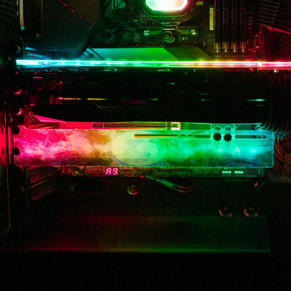 Moon Swirl RGB GPU Support Bracket - Cajuca Art - V1Tech