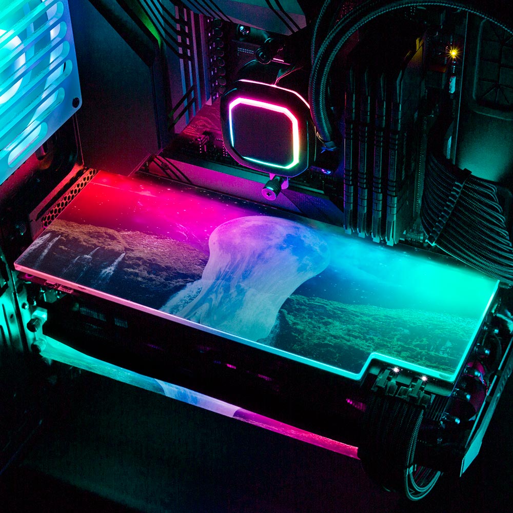 Moonfall RGB GPU Backplate - Cajuca Art - V1Tech