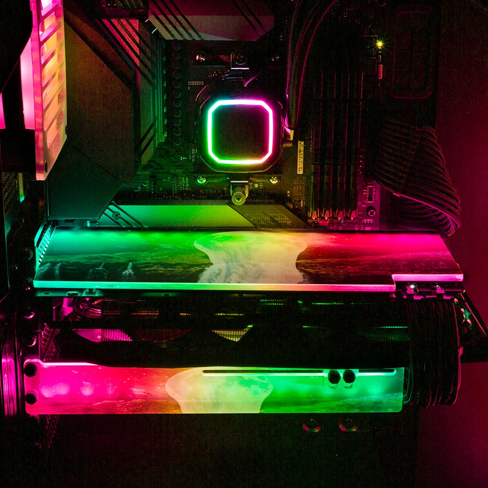 Moonfall RGB GPU Backplate - Cajuca Art - V1Tech