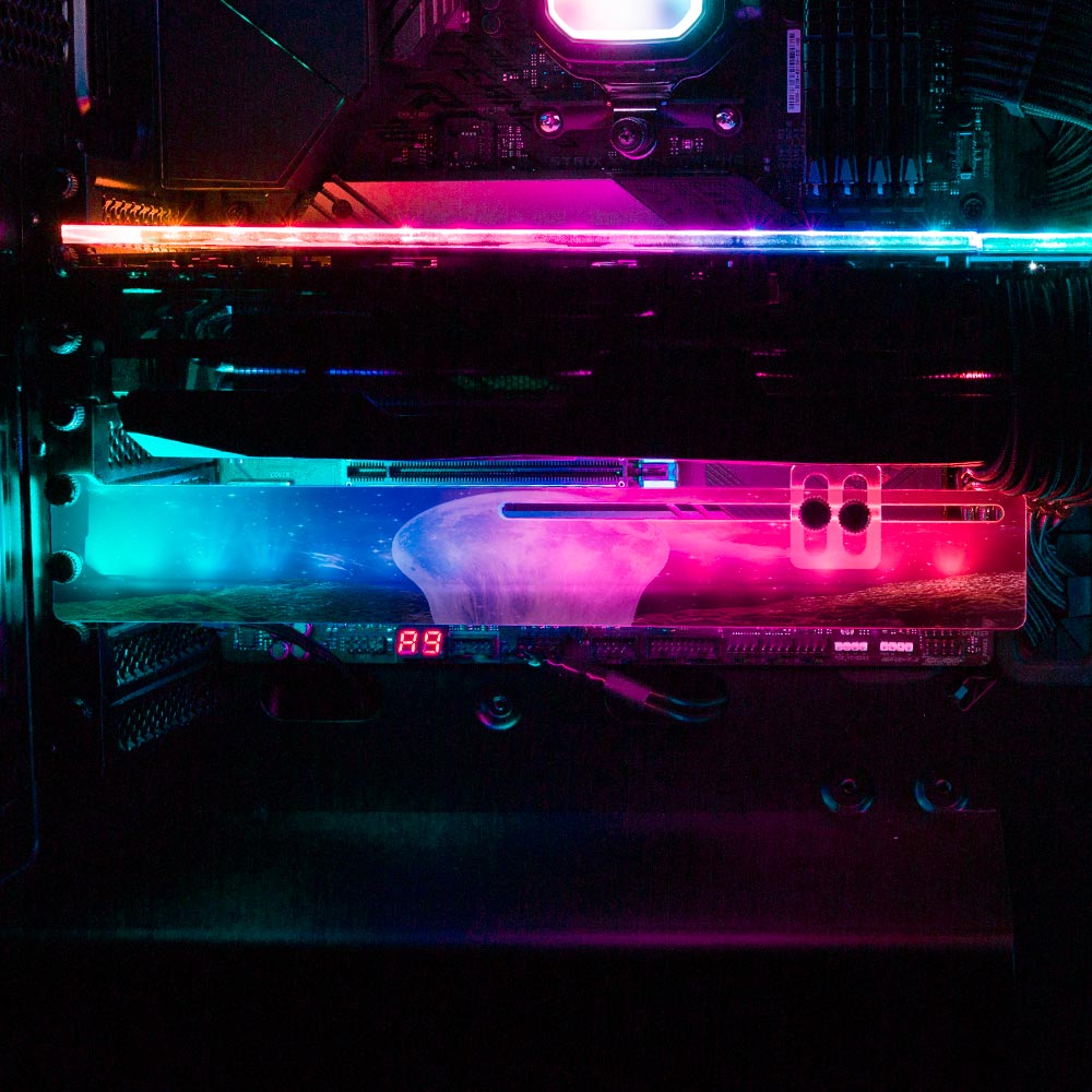 Moonfall RGB GPU Support Bracket - Cajuca Art - V1Tech