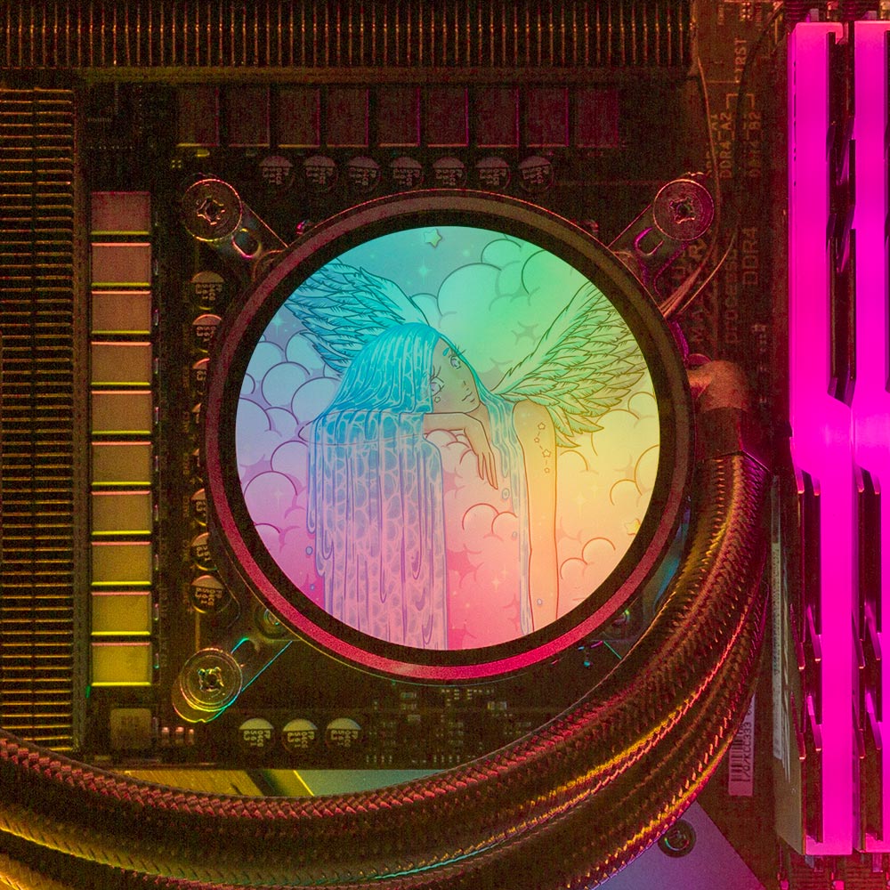 My Angel AIO Cover for DeepCool Castle 240EX 280EX 360EX Addressable RGB - Piumeli - V1Tech