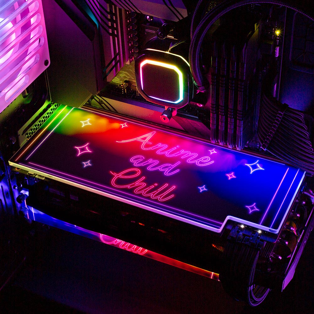 Neon Anime and Chill RGB GPU Backplate - Donnie Art - V1Tech