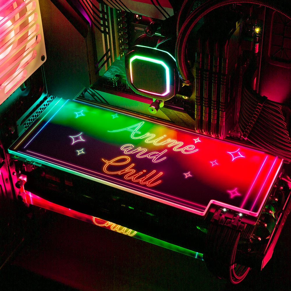 Neon Anime and Chill RGB GPU Backplate - Donnie Art - V1Tech