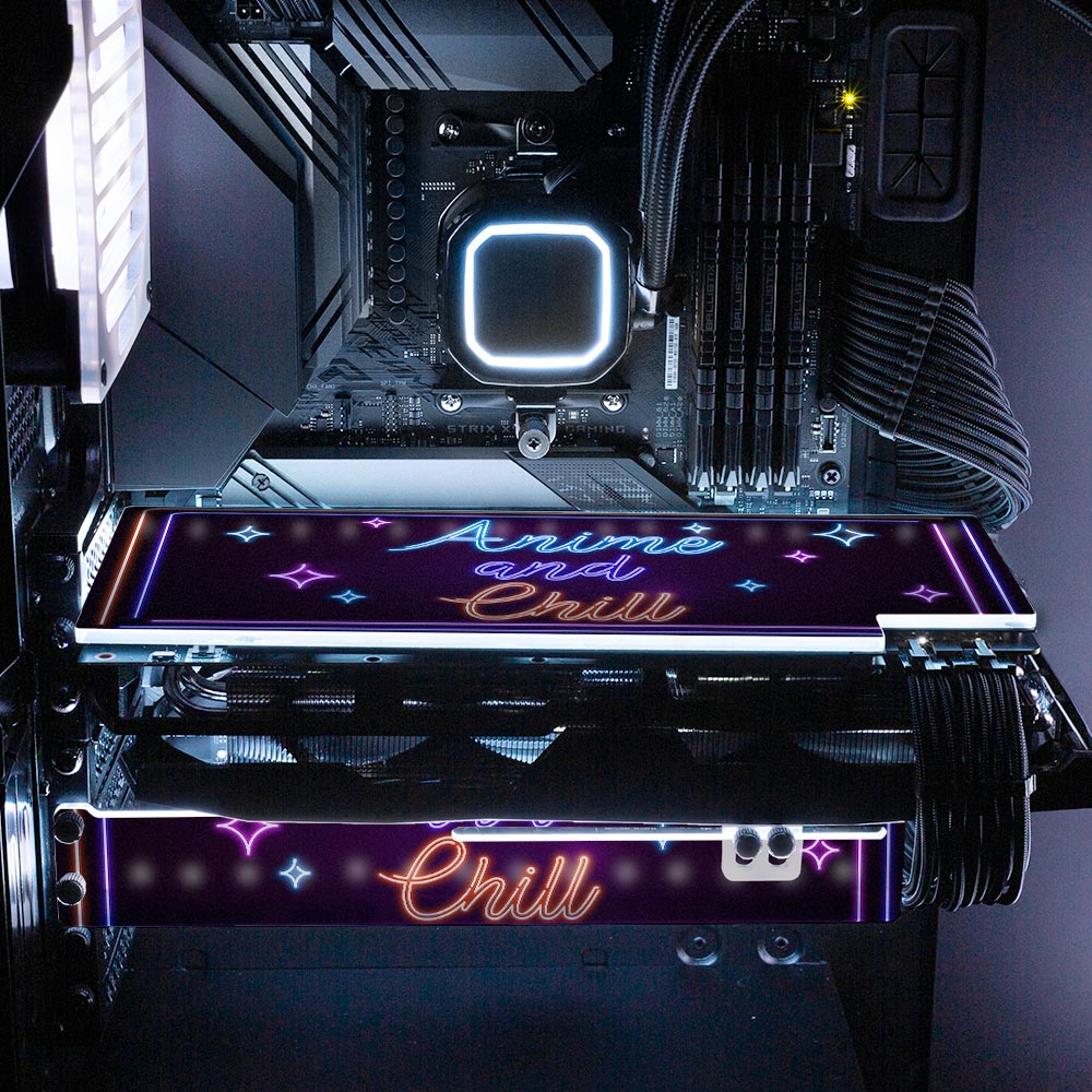 Neon Anime and Chill RGB GPU Backplate - Donnie Art - V1Tech