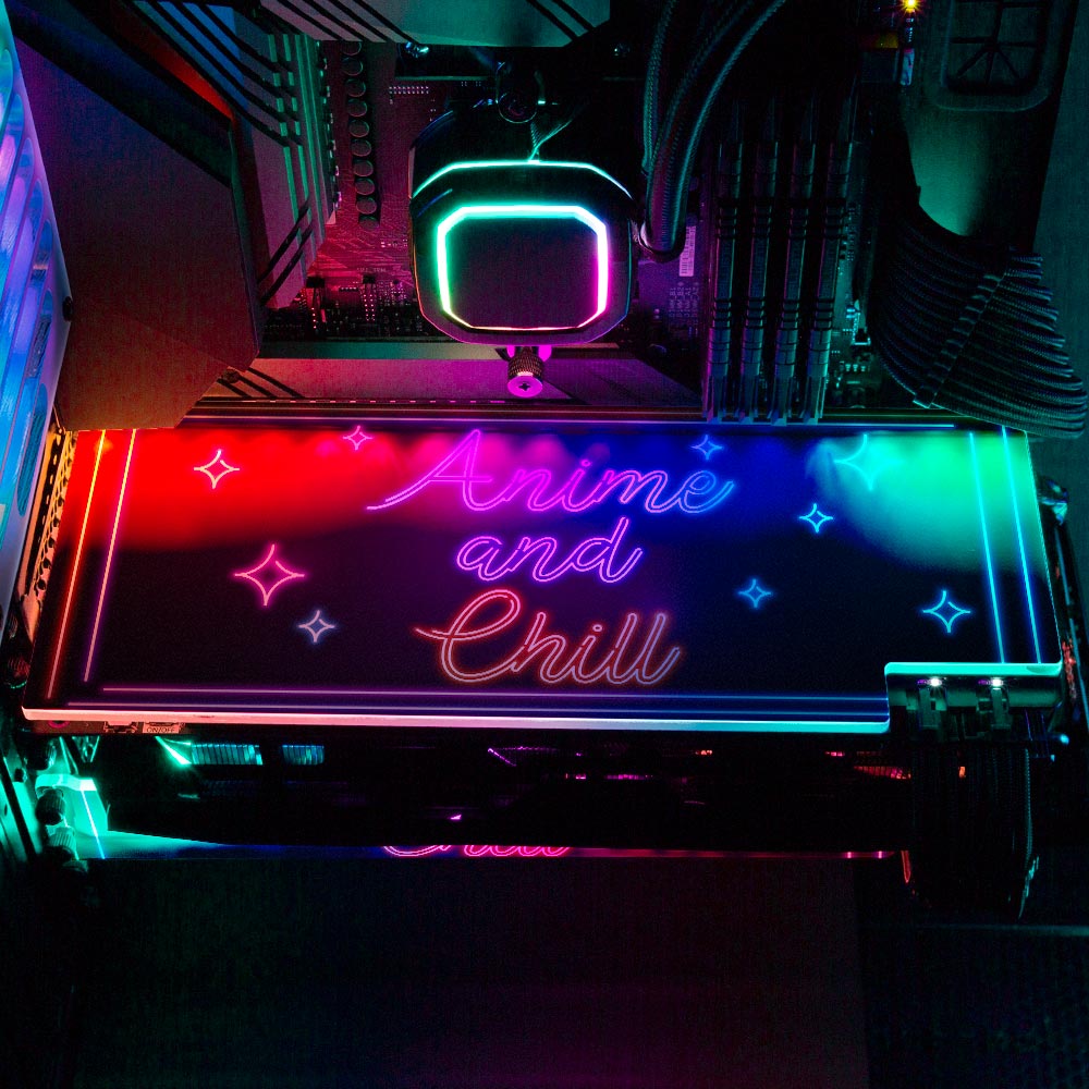 Neon Anime and Chill RGB GPU Backplate - Donnie Art - V1Tech