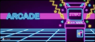 Neon Arcade X-Large Mouse Pad