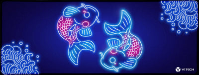 Neon Carpe Koi Large Mouse Pad