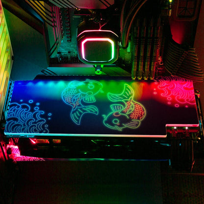 Neon Carpe Koi RGB GPU Backplate - Donnie Art - V1Tech