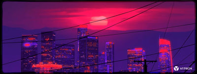 Neon Citysun Large Mouse Pad