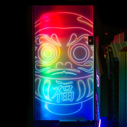 Neon Daruma Lian Li O11 and Dynamic and XL Rear Panel Plate Cover with ARGB LED Lighting - Donnie Art - V1Tech