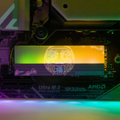 Neon Daruma M.2 Heatsink Cover with ARGB Lighting - Donnie Art - V1Tech