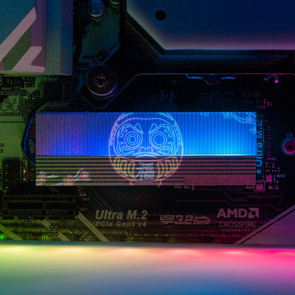 Neon Daruma M.2 Heatsink Cover with ARGB Lighting - Donnie Art - V1Tech