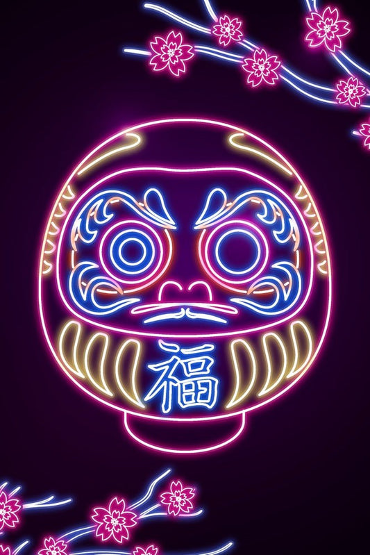 Neon Daruma Plexi Glass Wall Art - Donnie Art - V1Tech