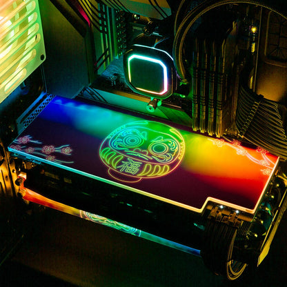 Neon Daruma RGB GPU Backplate - Donnie Art - V1Tech