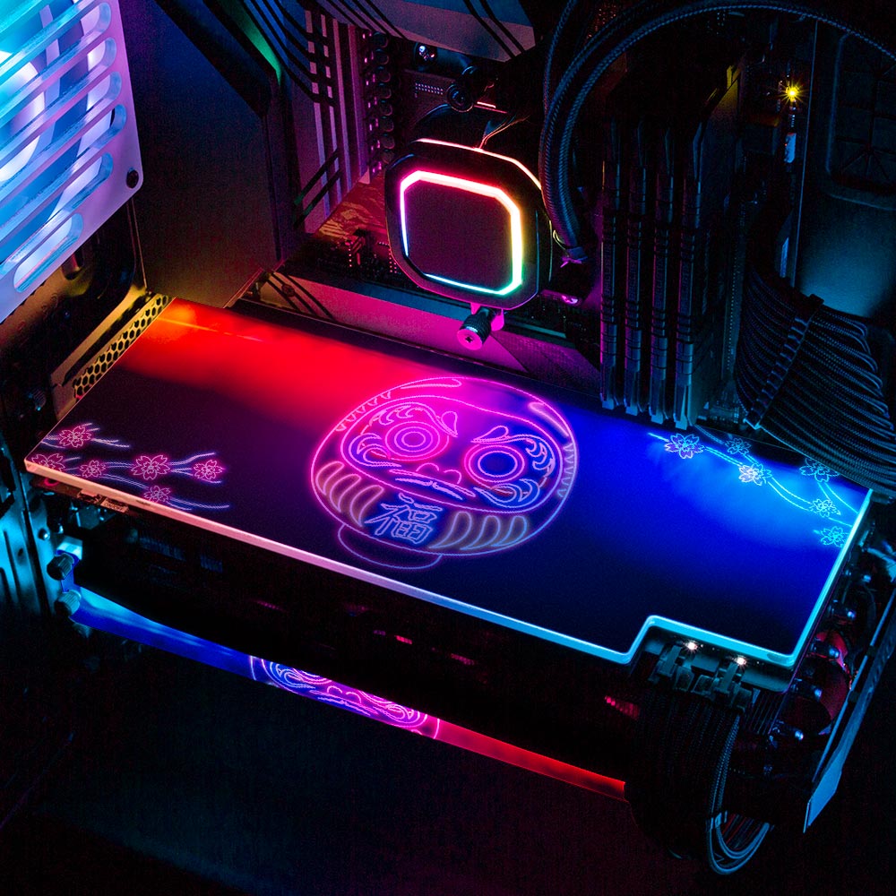 Neon Daruma RGB GPU Backplate - Donnie Art - V1Tech