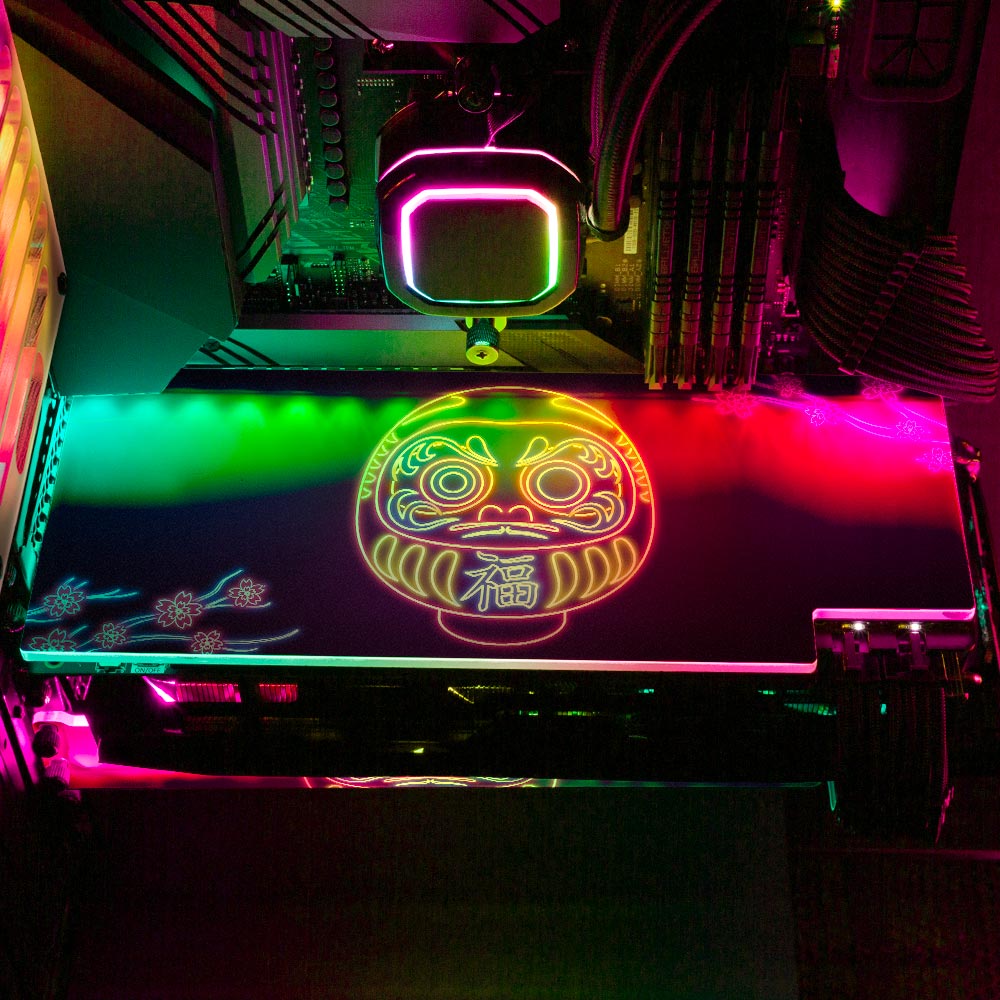 Neon Daruma RGB GPU Backplate - Donnie Art - V1Tech