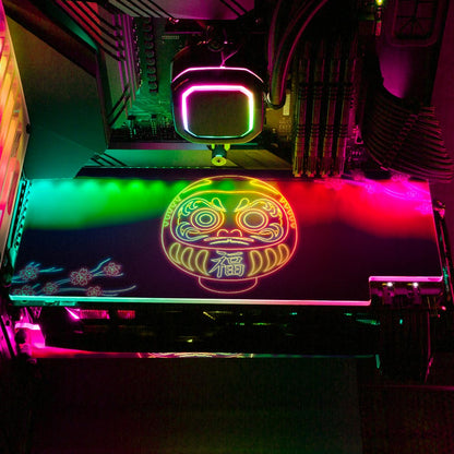 Neon Daruma RGB GPU Backplate - Donnie Art - V1Tech