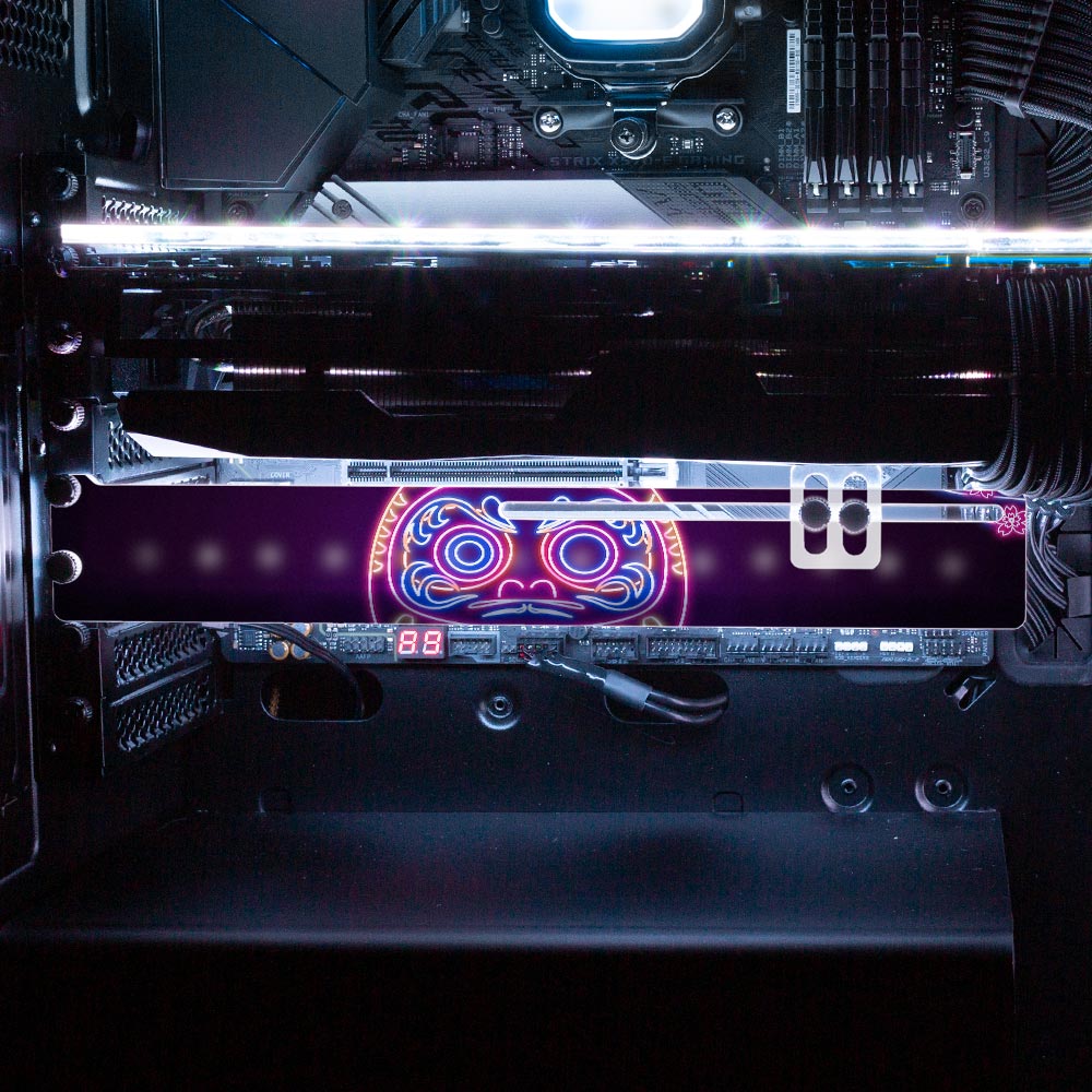 Neon Daruma RGB GPU Support Bracket - Donnie Art - V1Tech