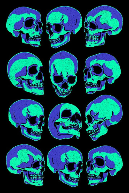 Neon Death Faces Plexi Glass Wall Art - Fanfreak - V1Tech