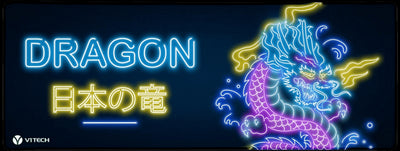 Neon Dragon Large Mouse Pad