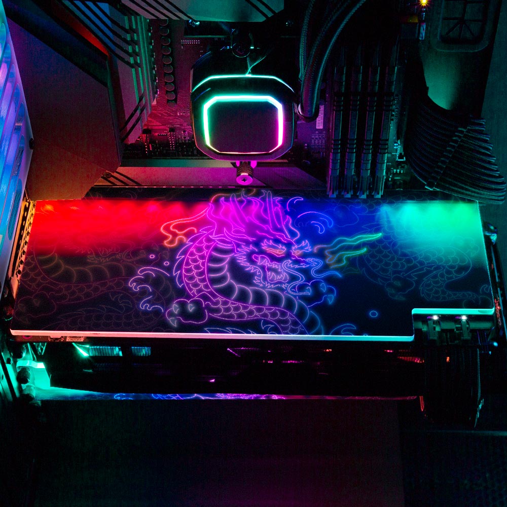 Neon Dragon RGB GPU Backplate - Donnie Art - V1Tech