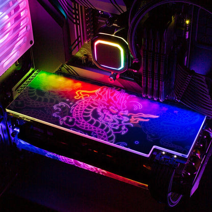 Neon Dragon RGB GPU Backplate - Donnie Art - V1Tech