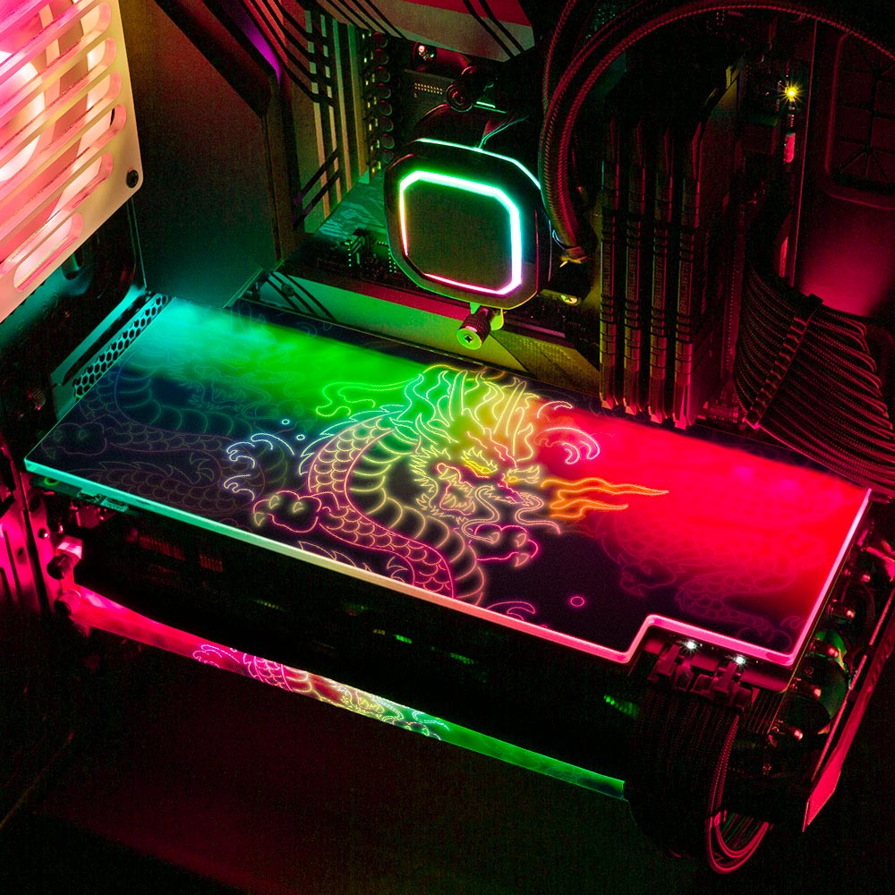 Neon Dragon RGB GPU Backplate - Donnie Art - V1Tech