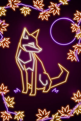 Neon Fox Plexi Glass Wall Art