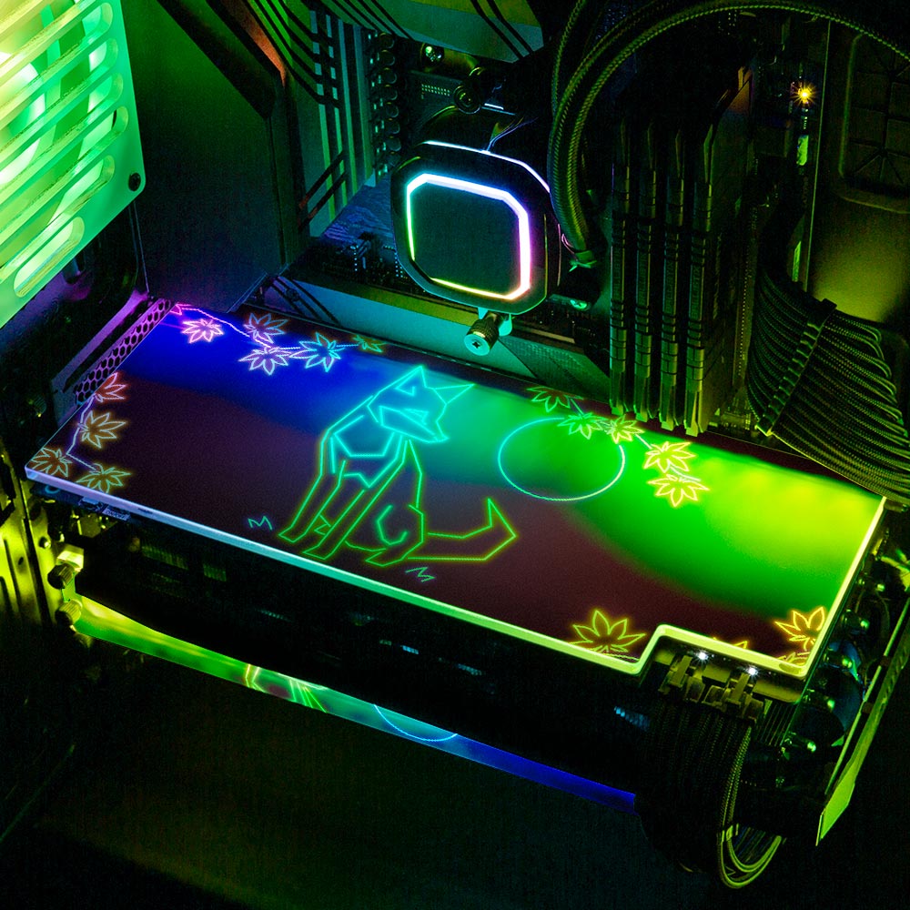 Neon Fox RGB GPU Backplate - Donnie Art - V1Tech