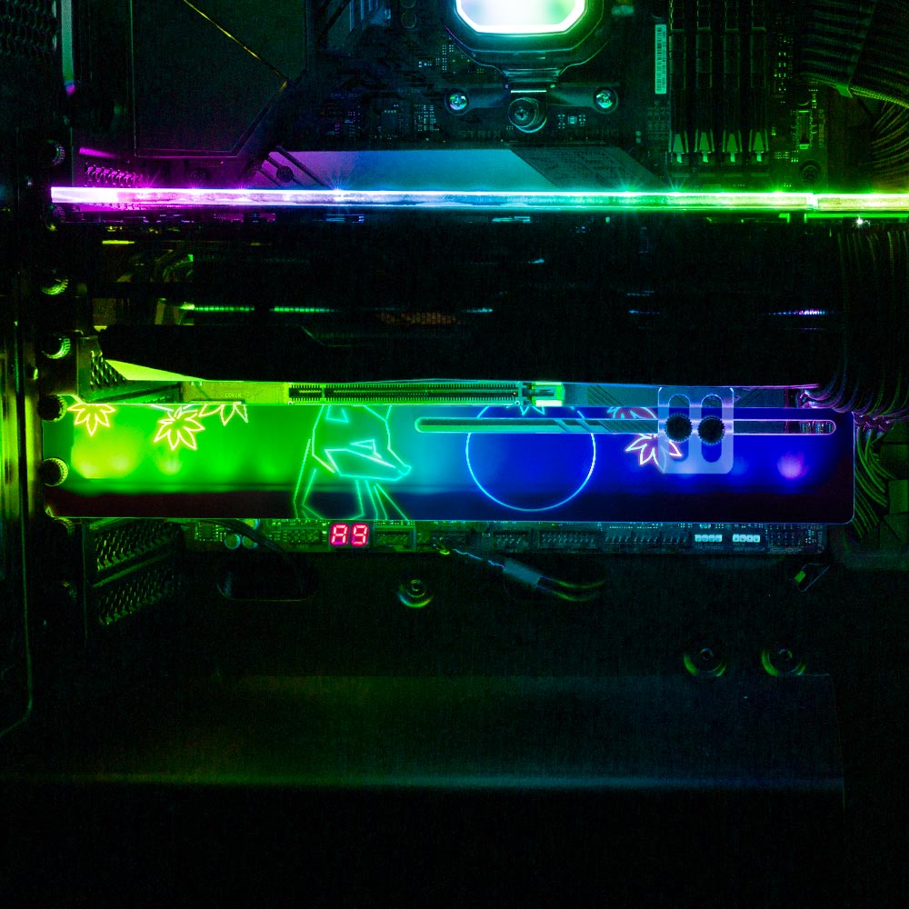 Neon Fox RGB GPU Support Bracket - Donnie Art - V1Tech