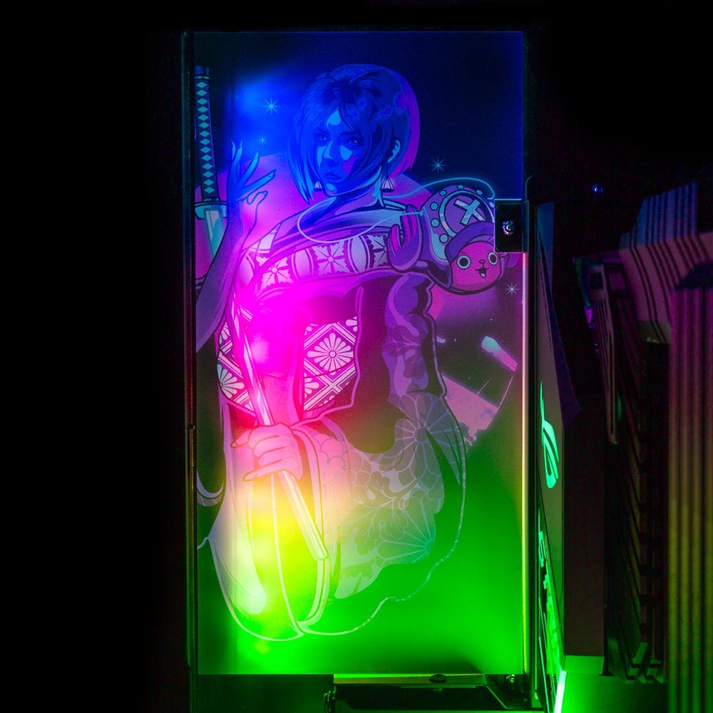 Neon Geisha Lian Li O11 and Dynamic and XL Rear Panel Plate Cover with ARGB LED Lighting - HeyMoonly - V1Tech