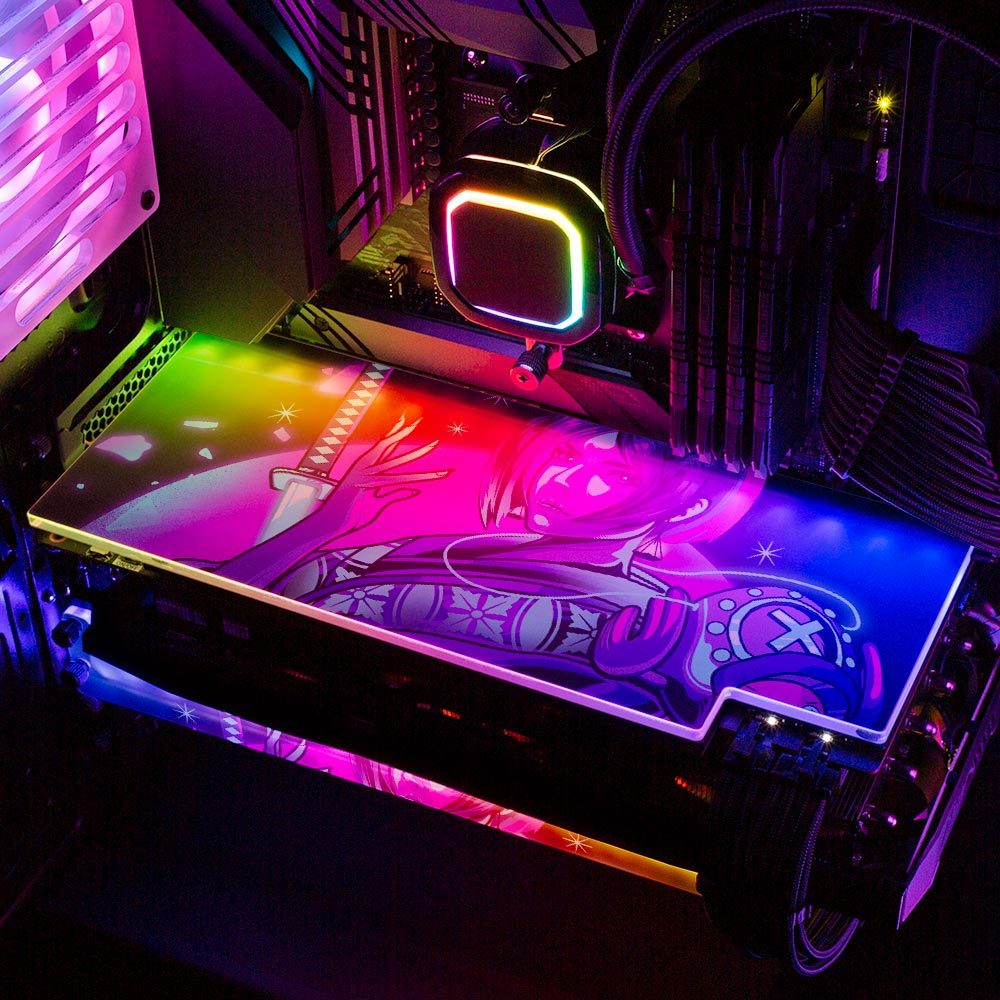 Neon Geisha RGB GPU Backplate - HeyMoonly - V1Tech