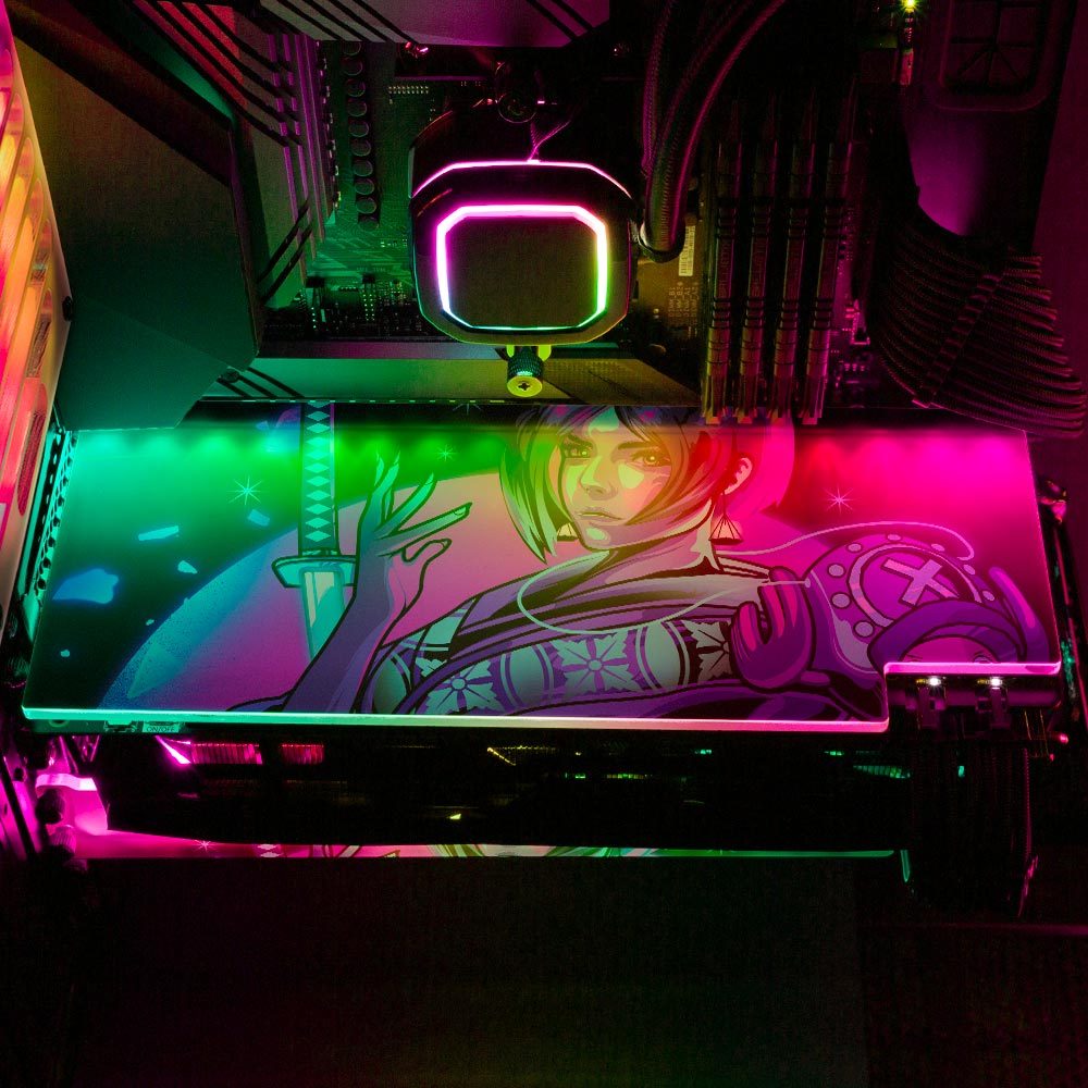 Neon Geisha RGB GPU Backplate - HeyMoonly - V1Tech