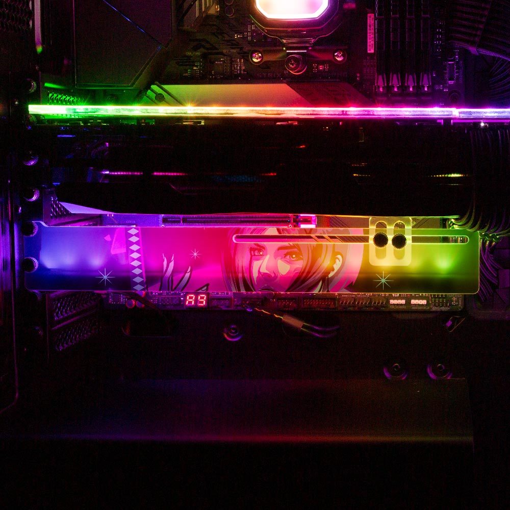 Neon Geisha RGB GPU Support Bracket - HeyMoonly - V1Tech