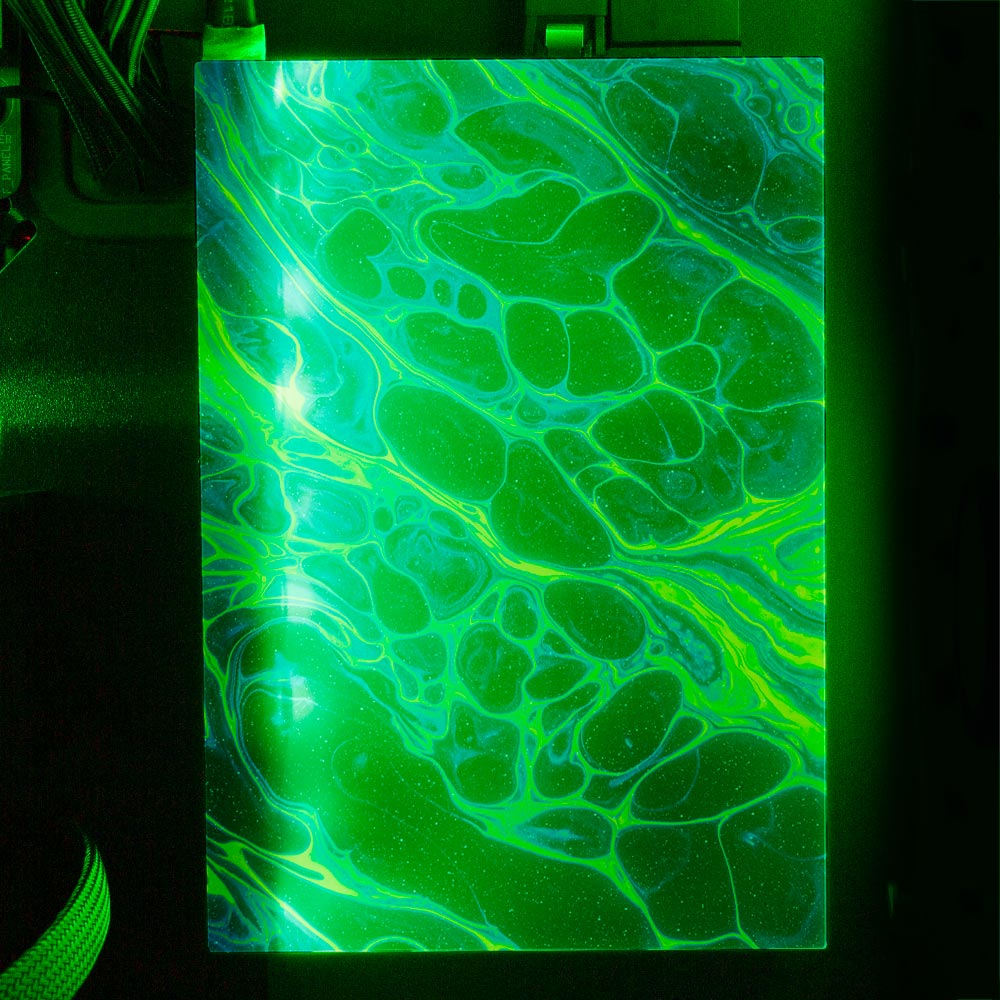 Neon Green RGB HDD Cover Vertical - Geoglyser - V1Tech