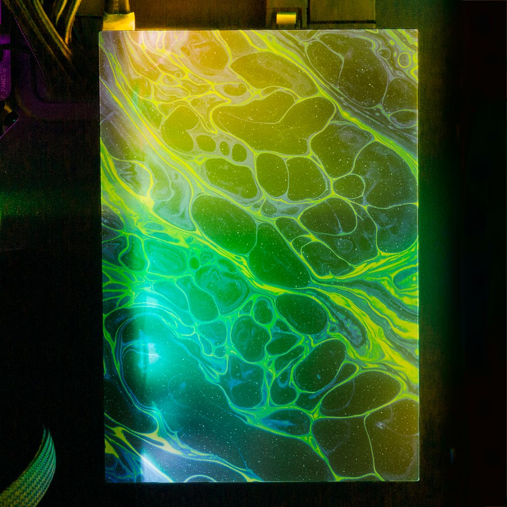 Neon Green RGB HDD Cover Vertical - Geoglyser - V1Tech