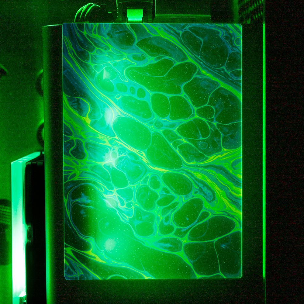 Neon Green RGB SSD Cover Vertical - Geoglyser - V1Tech