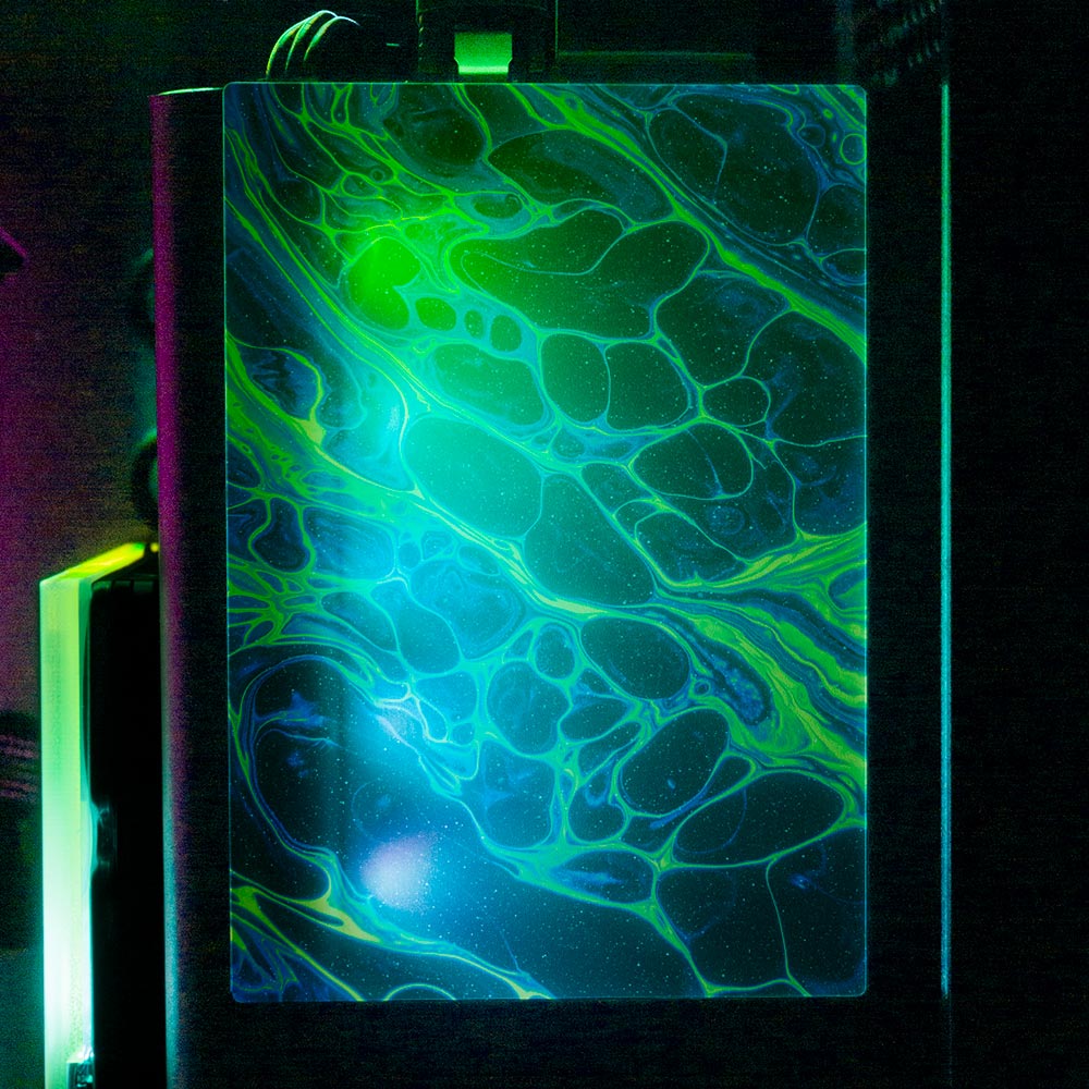 Neon Green RGB SSD Cover Vertical - Geoglyser - V1Tech