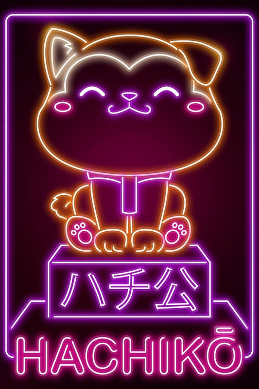 Neon Hachi Plexi Glass Wall Art - Donnie Art - V1Tech