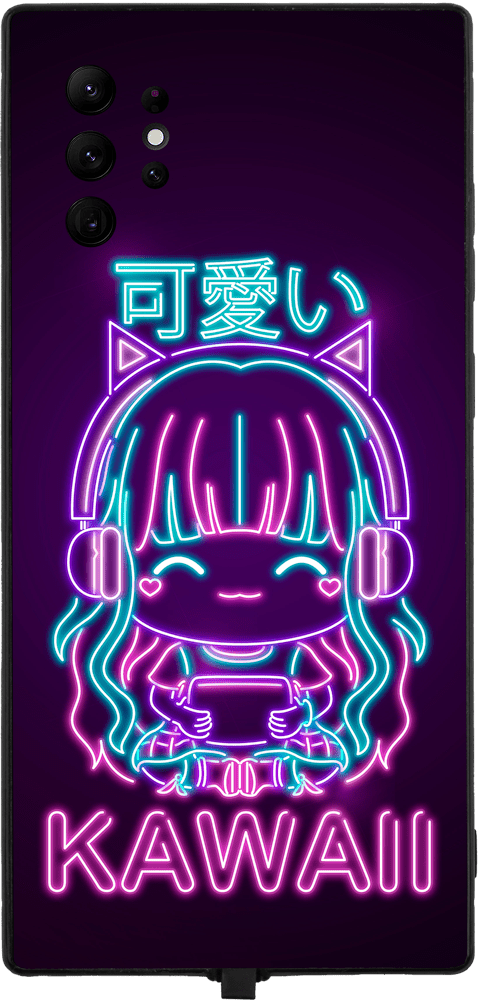 Neon Kawaii Girl RGB LED Protective Phone Case for iPhone and Samsung Models - Donnie Art - V1 Tech