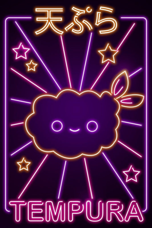 Neon Kawaii Tempura Plexi Glass Wall Art - Donnie Art - V1Tech