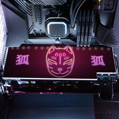 Neon Kitsune Mask RGB GPU Backplate - Donnie Art - V1Tech