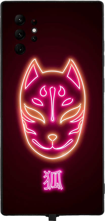 Neon Kitsune Mask RGB LED Protective Phone Case for iPhone and Samsung Models - Donnie Art - V1 Tech