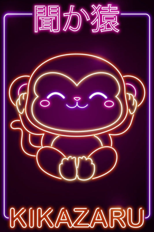 Neon Monkey Kikazaru Plexi Glass Wall Art - Donnie Art - V1Tech