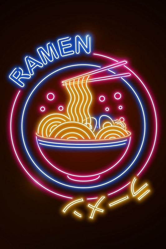 Neon Ramen Circle Plexi Glass Wall Art - Donnie Art - V1Tech