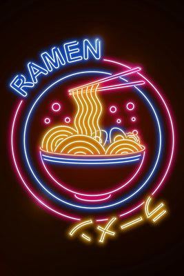 Neon Ramen Circle Plexi Glass Wall Art