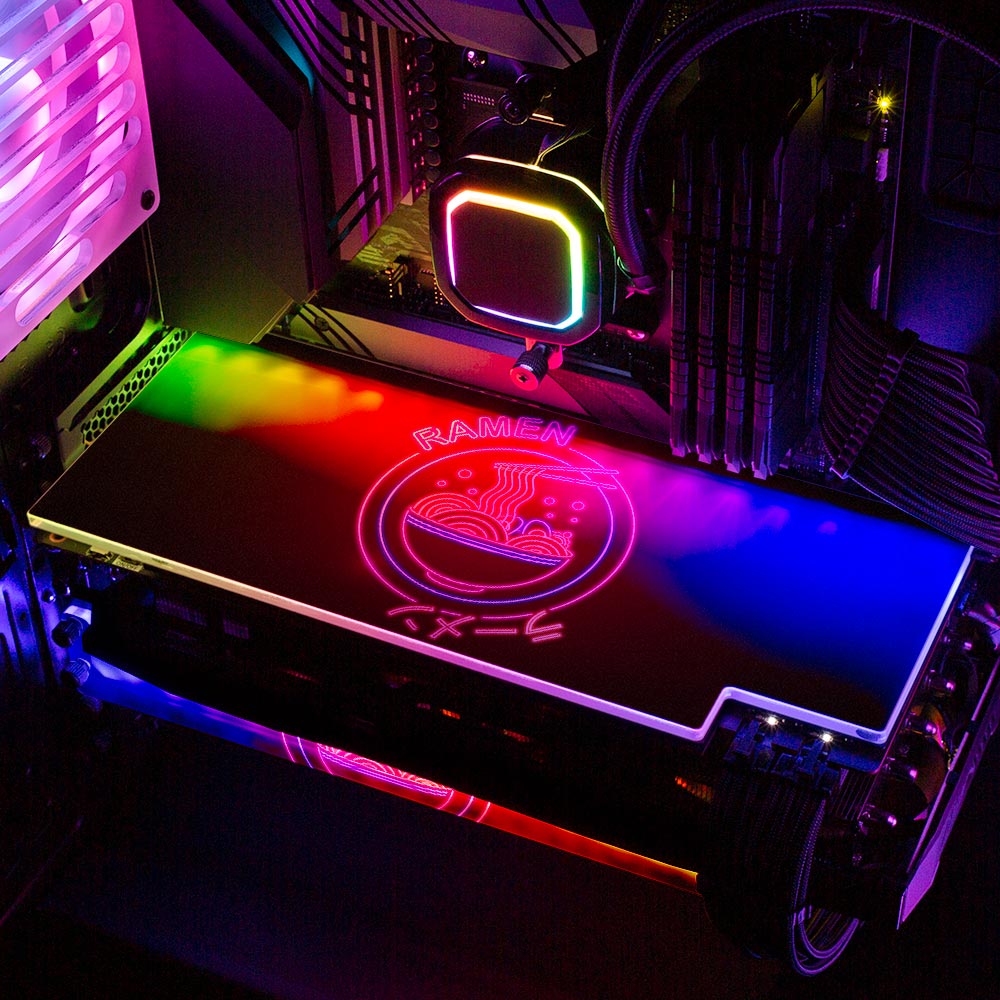 Neon Ramen Circle RGB GPU Backplate - Donnie Art - V1Tech