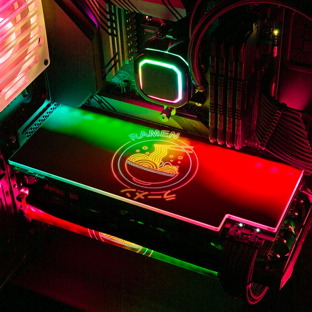 Neon Ramen Circle RGB GPU Backplate - Donnie Art - V1Tech