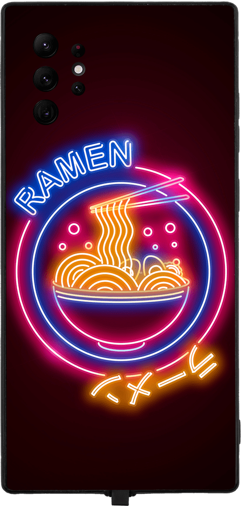 Neon Ramen Circle RGB LED Protective Phone Case for iPhone and Samsung Models - Donnie Art - V1 Tech